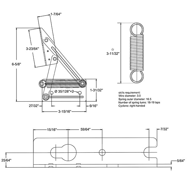 OTTO LH & RH Storage Hinge Spring Mechanism Set