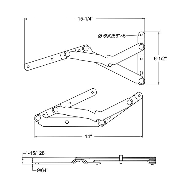 Folding Conversion Adjust Furniture Hardware Accessories Console Hinge 2Pcs