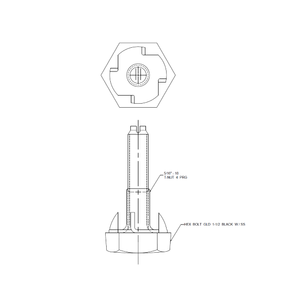 Adjustable Leveling Steel Feet with T-Nut, Furniture Table Legs, Steel Bolt