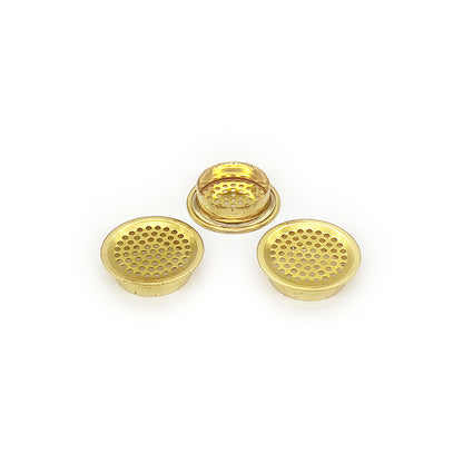 Brass Circular Soffit Vent in Gold, for Cabinets, Shoes Cabinets, Lockers and Pet Houses