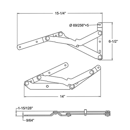 Folding Conversion Adjust Furniture Hardware Accessories Console Hinge 2Pcs