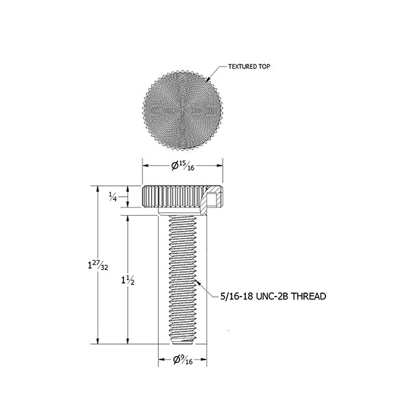 Knurled Thumb Screws, Black Carbon Steel Flat Head Bolts Grip Knobs Hand Tighten Thread Fasteners