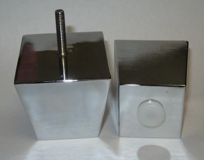 Leg – Tapered Steel Furniture Legs, 3" & 9" Heights, Gold, Nickel, Silver, Clear Finish, 40-Pack with Hardware