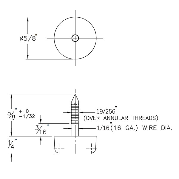 Furniture Sofa Threaded Nail Glide with Plastic Flat Head