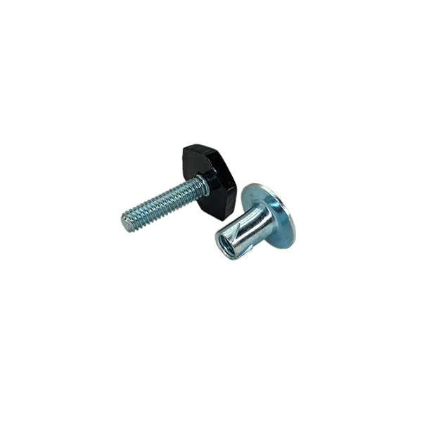 3/8"-16 x 1.5" Adjustable furniture glides bolt black with Tee-nut
