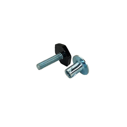 3/8"-16 x 1.5" Adjustable furniture glides bolt black with Tee-nut