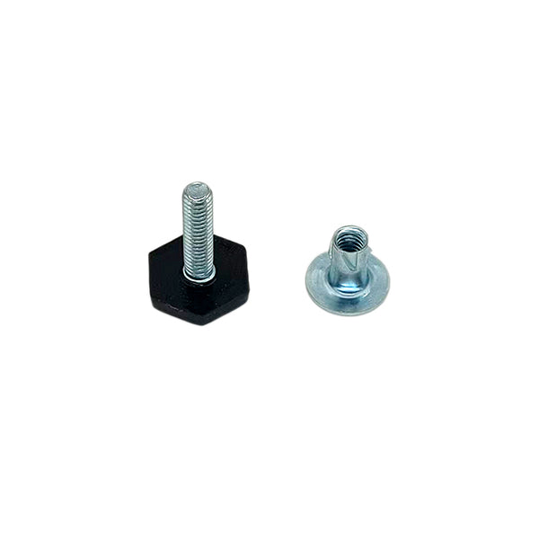 3/8"-16 x 1.5" Adjustable furniture glides bolt black with Tee-nut