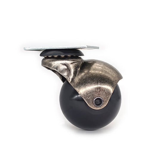 Ball casters 2 inch Without Brake, Antique Brass Casters, Vintage Caster Wheels, Swivel Plate Caster Set of 4