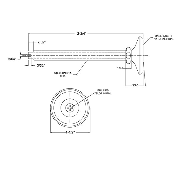 Leg Levelers 1 1/2 Inch Base Diameter