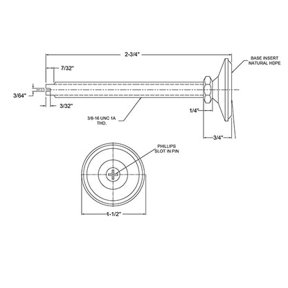 Leg Levelers 1 1/2 Inch Base Diameter
