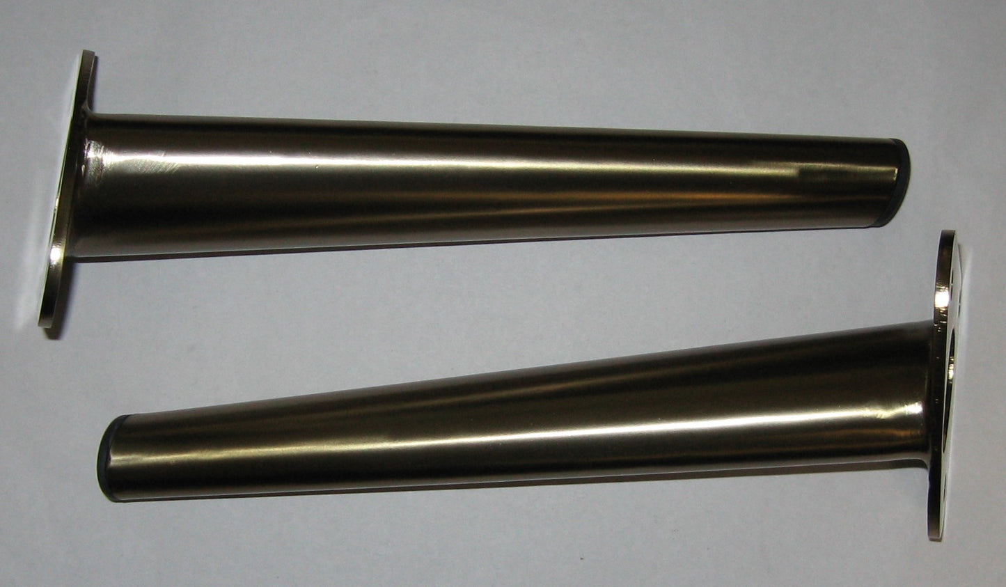 Leg – Tapered Steel Furniture Legs, 3" & 9" Heights, Gold, Nickel, Silver, Clear Finish, 40-Pack with Hardware