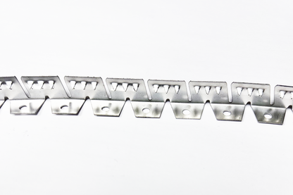 Flexible Metal Tack Strip | Flex Trim | Pli Grip | Fabri Fast for Upholstery (Slanted Tabs for Sharp Curves)