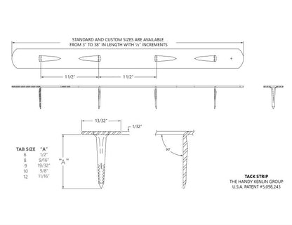 13" Upholstery Metal Tack Strip Velvet Edge™ Fabric Protection